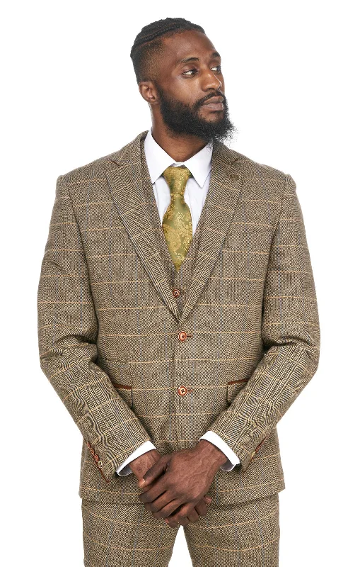 Ted Tan Heritage Tweed Check Blazer | Check Blazer | Wedding Wear | Office Wear Confident Men's Power