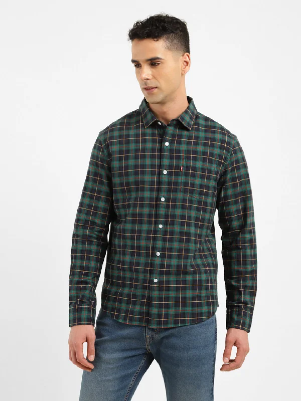 Men's Checkered Spread Collar Shirt Cozy Men's Winter