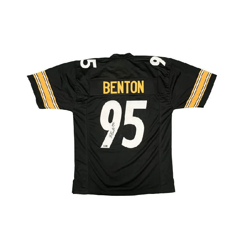 Keeanu Benton Signed Custom Black Football Jersey Dapper Men's 1920S