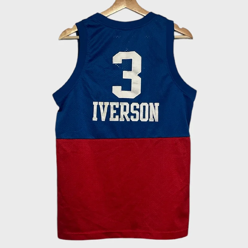 Vintage Allen Iverson Philadelphia 76ers Jersey Youth L Monochromatic Office Style