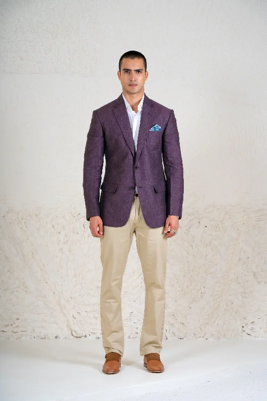 Light Brown Linen Blazer Modern Men's Tech