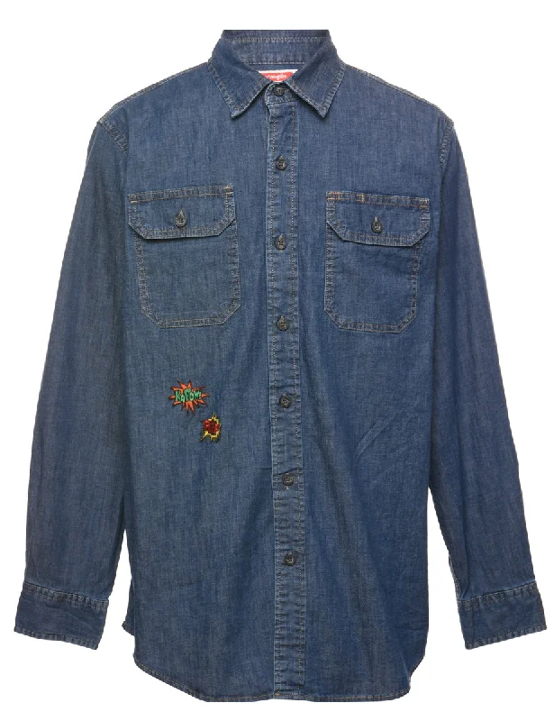 Wrangler Denim Shirt - M Minimalist Men's Casual 