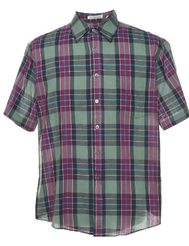 Short Sleeve Checked Shirt - L Refined Men's Classic 