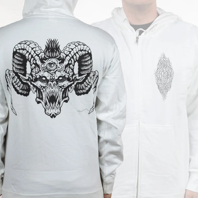 Unique Leader Records "Alrekr Demon/Jamie Christ Colab (White)" Zip Hoodie Elegant Men's Cashmere