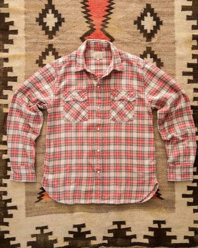 Washed Flannel Pearlsnap Shirt - Cherry Blossom Unique Men's Patch