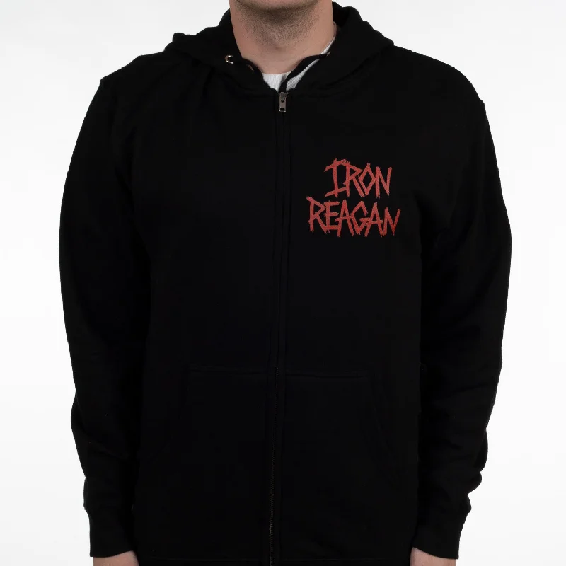 Iron Reagan "Red Logo" Zip Hoodie Artistic Men's Avant