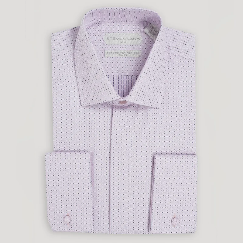 The Luther Dress Shirt | Classic Collar | Rounded French Cuff | Slim Fit | Geometric Jacquard Pattern Trendy Men's Scandinavian