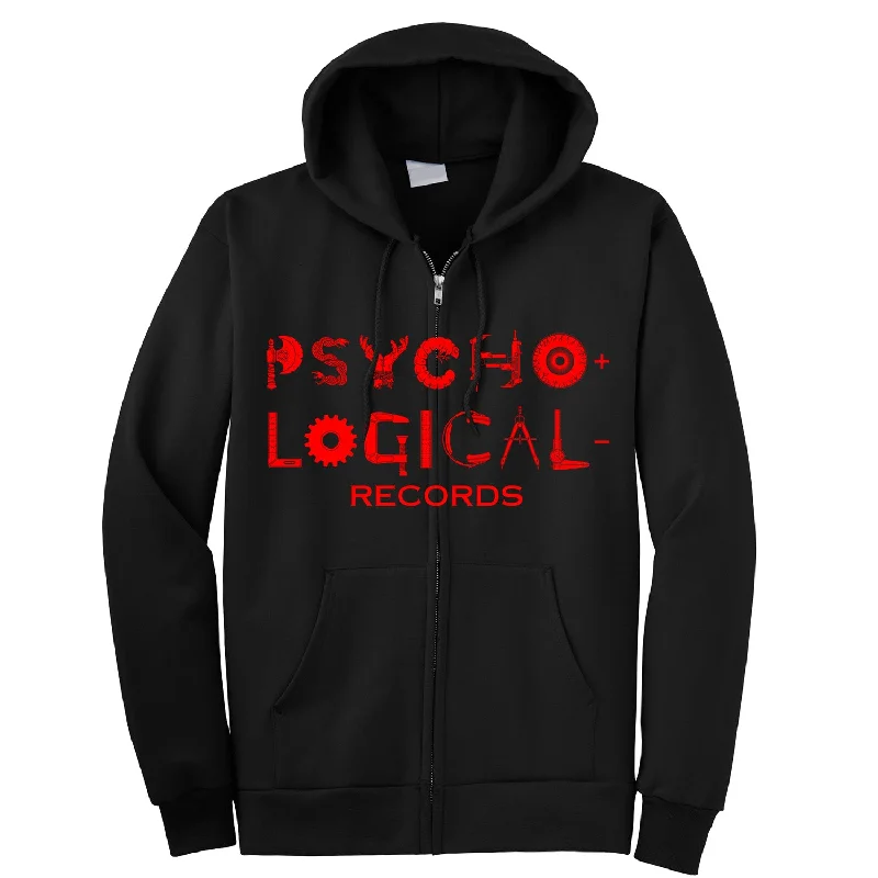 Necro "Psycho+Logical-Records OG Logo" Zip Hoodie Earthy Men's Hemp