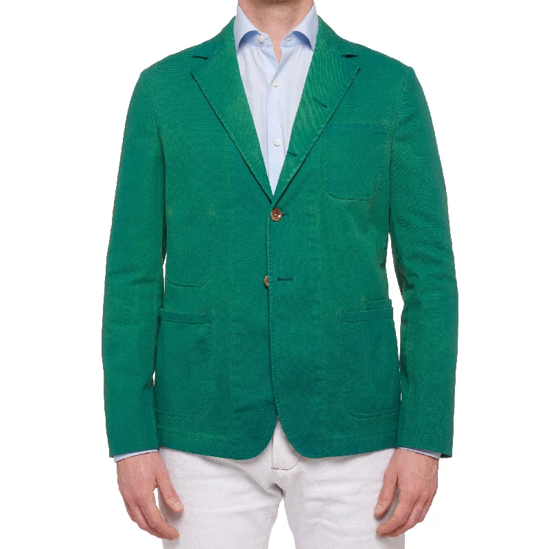 BOGLIOLI Galleria Green Garment Dyed Waxed Cotton 4 Button Jacket 50 NEW US 40 Vacation