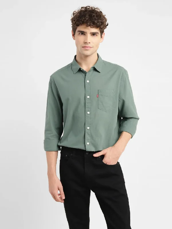 Men's Solid Slim Fit Shirt Refined Men's European