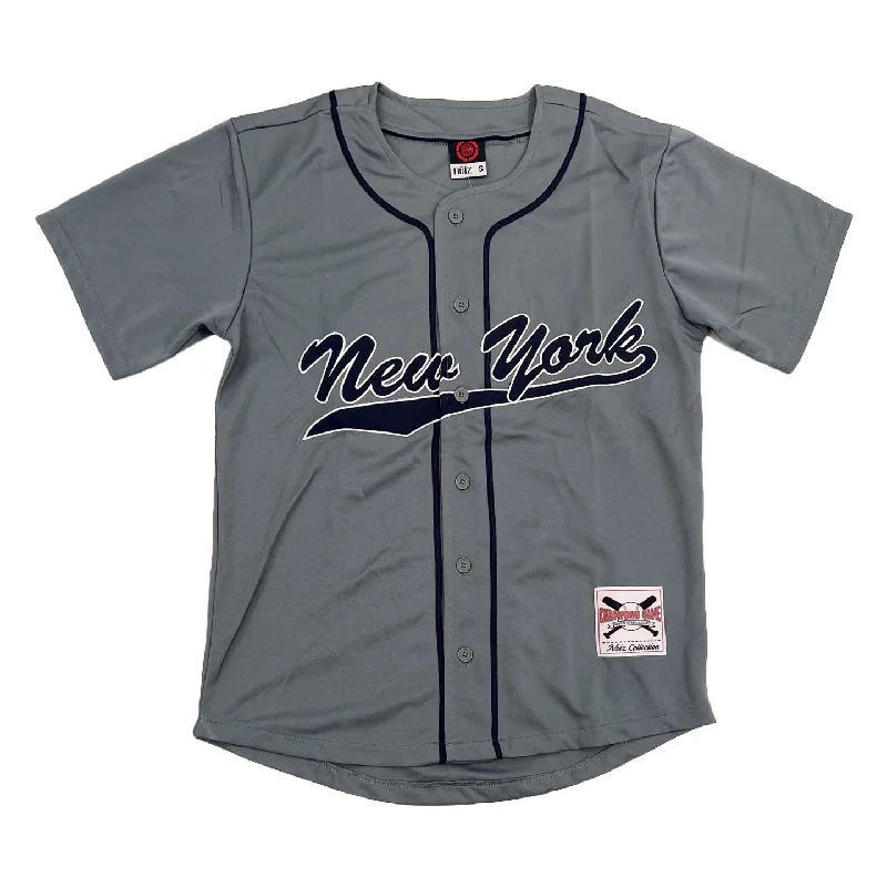 Noiz New York Baseball Jersey (Grey/Black) Stylish Men's Neon