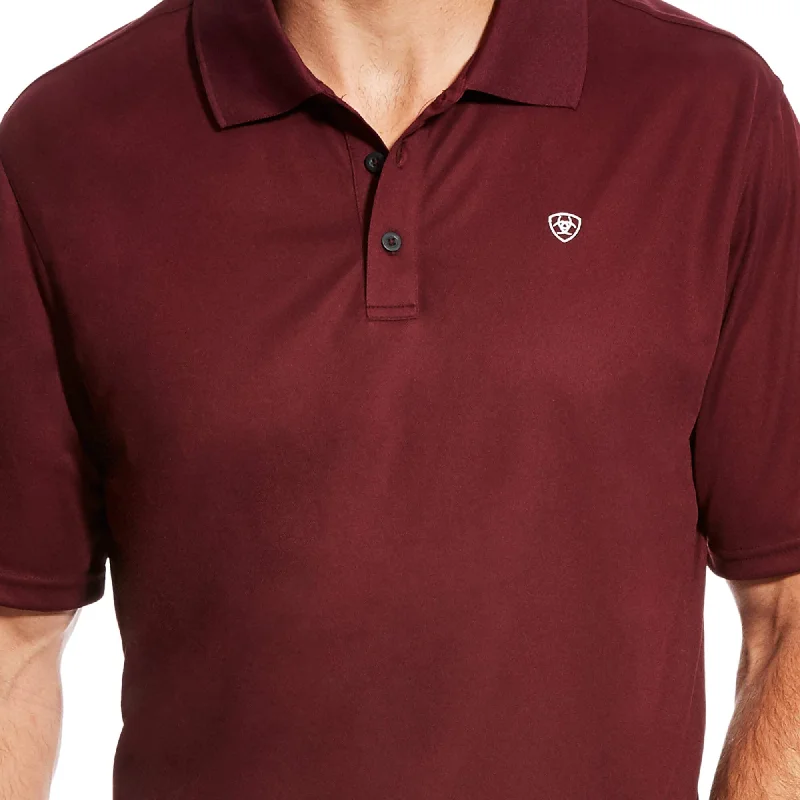 Ariat Tek Polo-Maroon Cclassic Men's Tweed