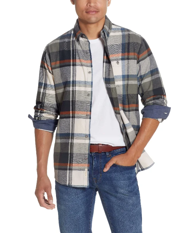 Long Sleeve Brushed Flannel In Riviera Laid