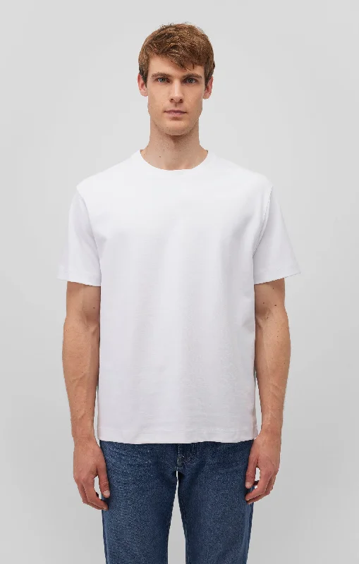 SHORT SLEEVE CREW NECK T-SHIRT IN WHITE Unique Men's Patch