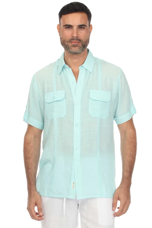 Short Sleeve Beach Button Down Stylish Men's Tropical 