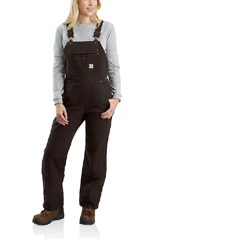 Carhartt® Women's Relaxed Fit Washed Duck Insulated Bib Overall 104049 Sleek Men's Metallic