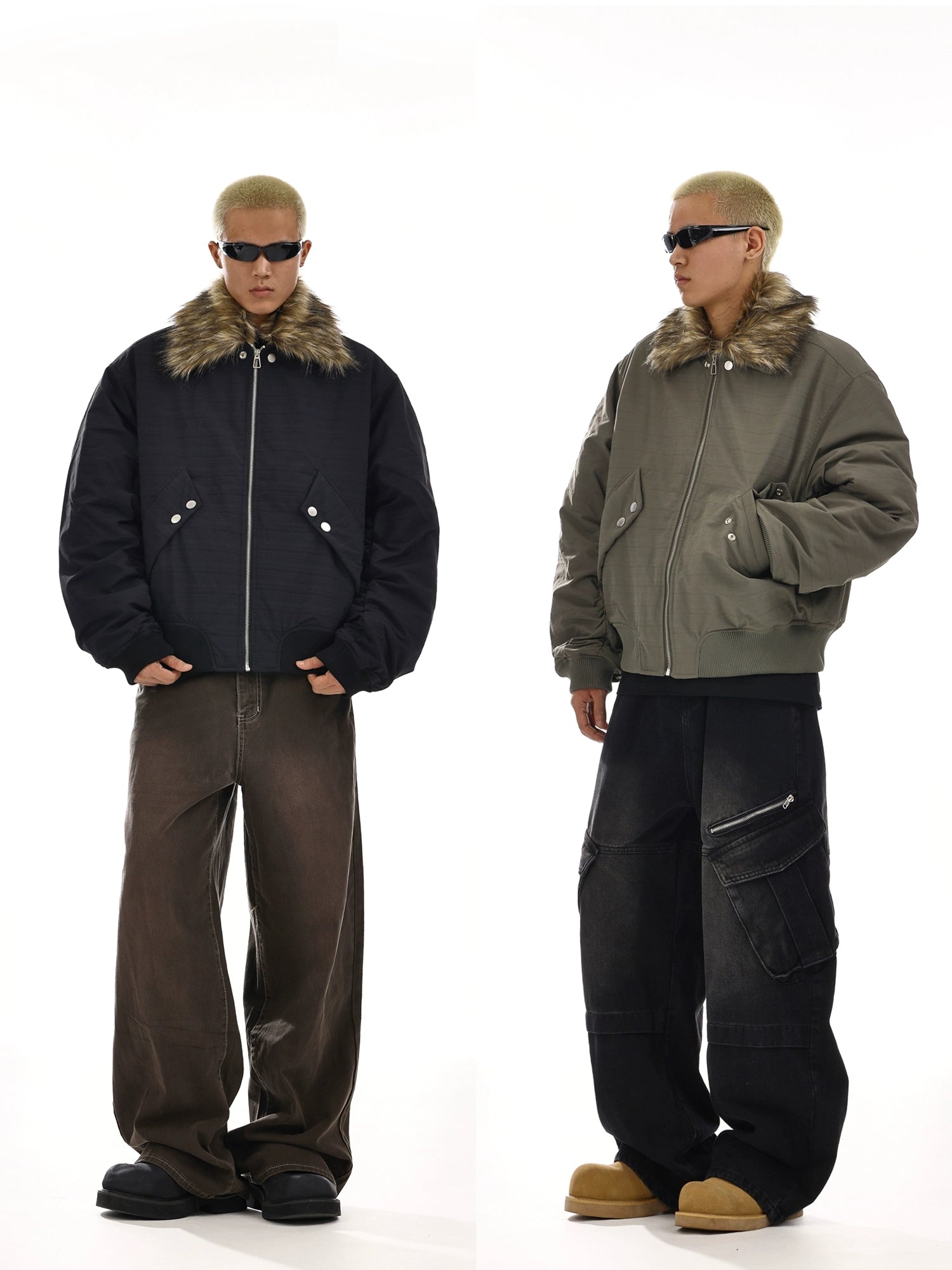 Fur Collar Insulated Parka Jacket Modern Men's Tech