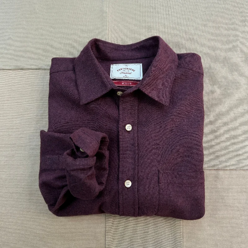 Teca Solid Flannel Shirt, Bordeaux Bold Men's Animal