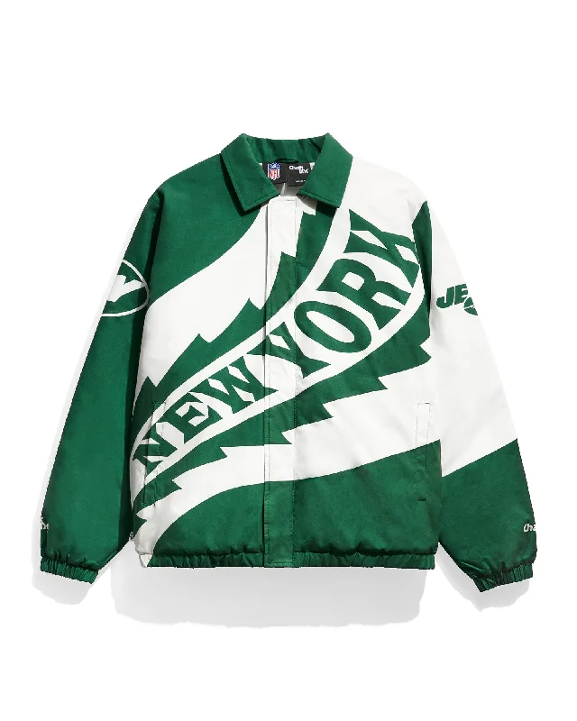 New York Jets Saw Blade Quilted Puffer Jacket Unique Men's Patch