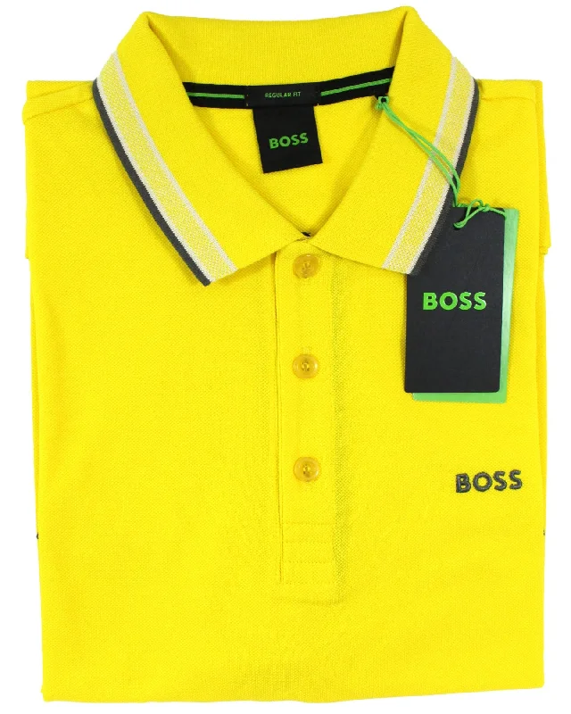 Hugo Boss Polo Shirt Regular Fit Yellow Cotton S Dynamic Men's High