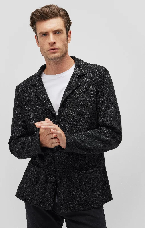 SEAN KNIT BLAZER IN BLACK Edgy Men's Punk