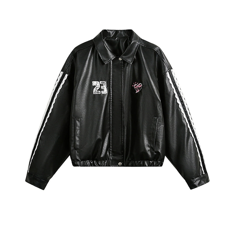 Motorcycle Leather Jacket Youthful Men's Anime