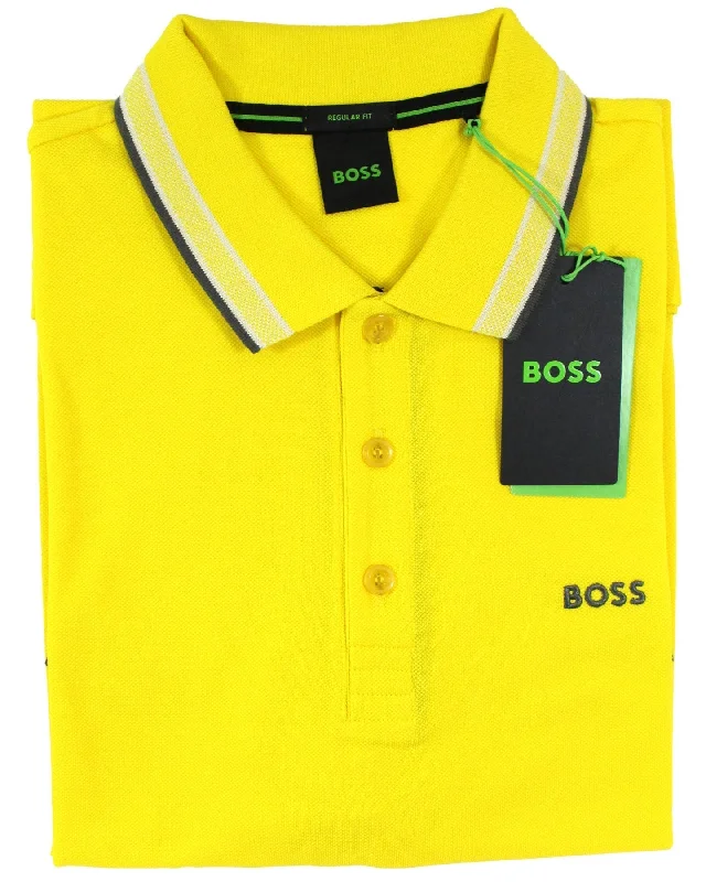 Hugo Boss Cotton Polo Shirt Regular Fit Yellow XL Monochromatic Office Style