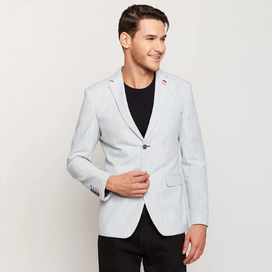 Ice Blue Linen Blazer Lumberjack