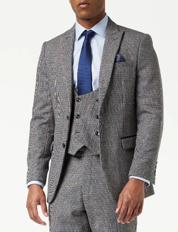 HERVE – BLUE HOUNDSTOOTH TWEED BLAZER Lumberjack