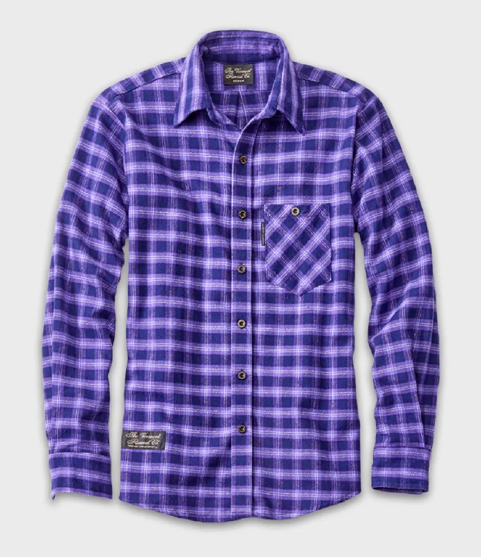 Fitted Flannel Shirt - Purple Maze Streetwear Style