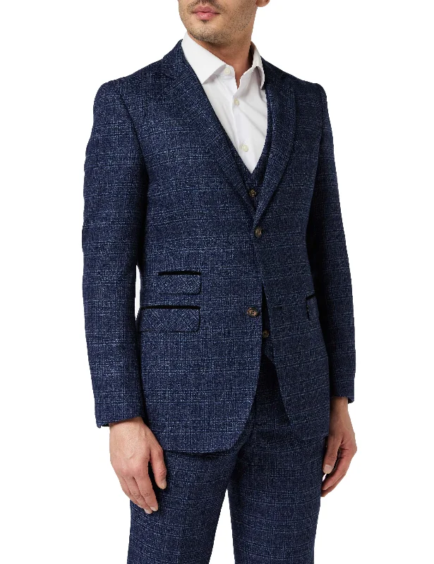 ABEL- NAVY TWEED CHECK JACKET & WAISTCOAT Dynamic Men's Glow