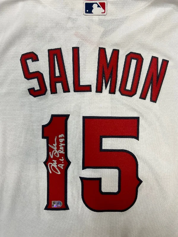 Tim Salmon Autographed "93 AL ROY" Angels Replica Jersey Minimalist Men's Casual 