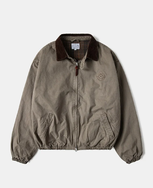 Flannel Lined Twill Harrington Jacket - Faded Khaki Tough Men's Tactical