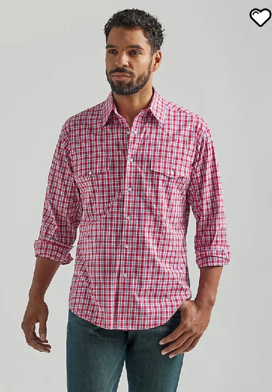 Wrangler Men's Red Plaid Shirt Street