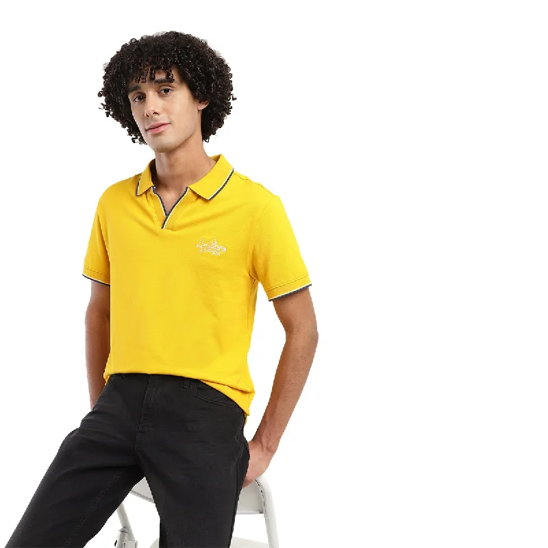 Men's Solid Slim Fit Polo T-shirt Organic