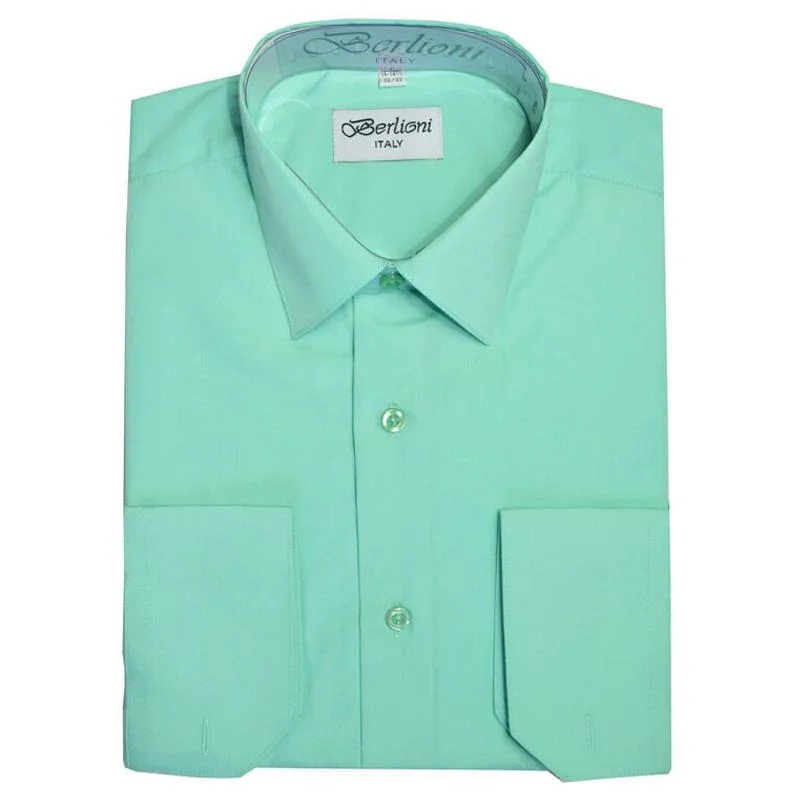 French Convertible Shirt | N°236 | New Aqua Polished Men's Silk