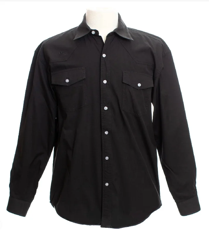 Black Oxford Shirt Hip Men's Retro