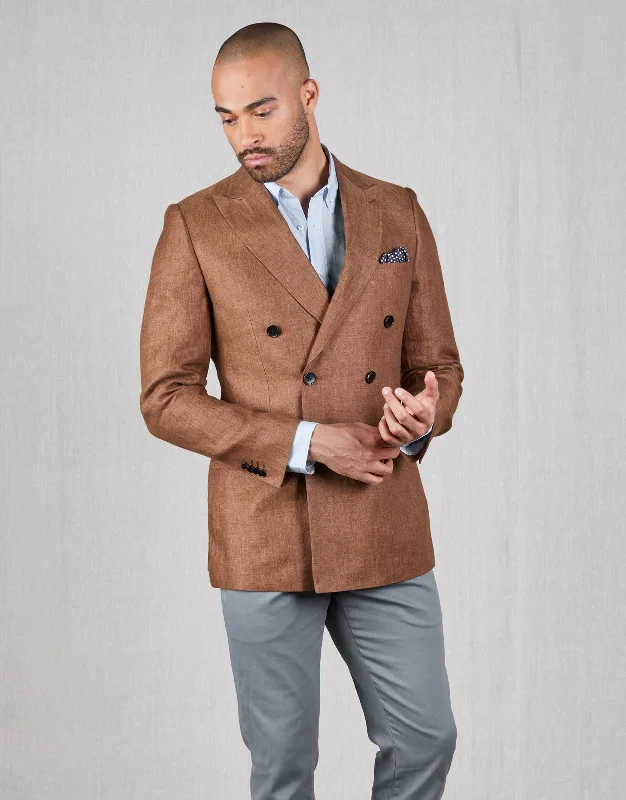 Whetu Tobacco Brown Linen Blazer Adventure