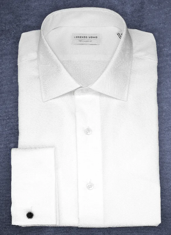 William in White Nano Diamond French Cuff Shirt Athletic Men's High