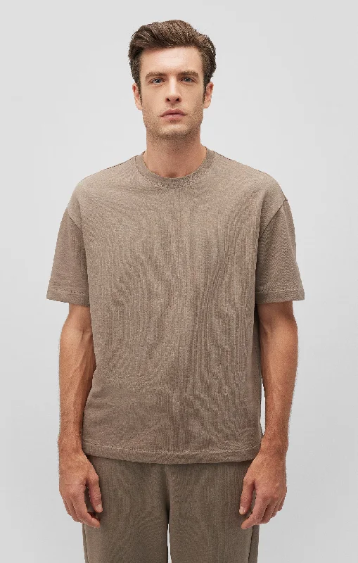 DROP SHOULDER T-SHIRT IN BRINDLE Refined Men's Hand