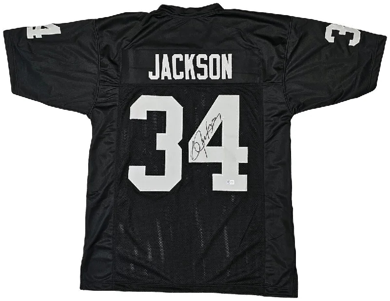 Bo Jackson Autographed Black Jersey - Beckett Authenticated Street