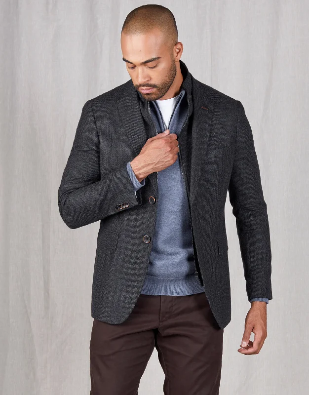 Sestri Charcoal Grey Textured Blazer Traditional Men's Country