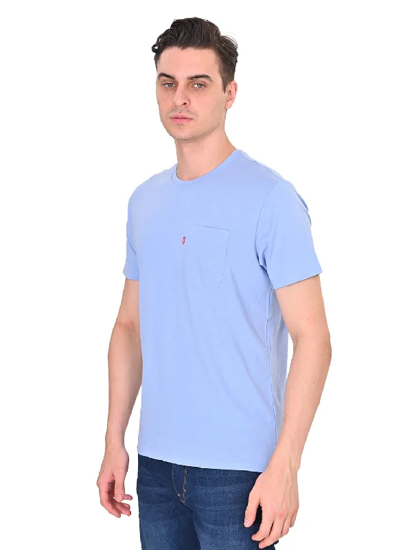 Men's Solid Slim Fit T-shirt Unique Men's Patch