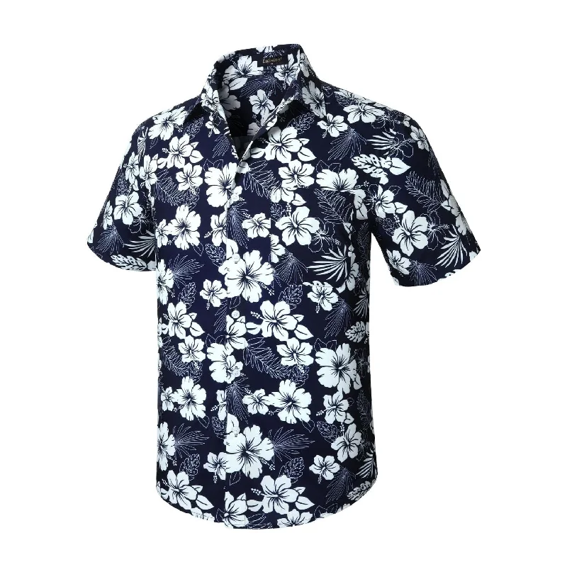 Funky Hawaiian Shirts with Pocket - A-A NAVY Beach