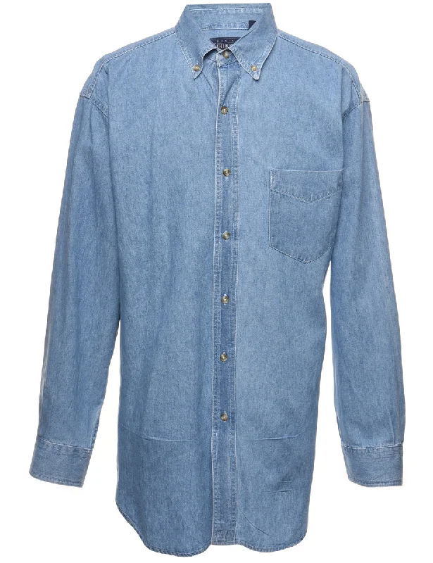 Light Wash Denim Shirt - L Tailored