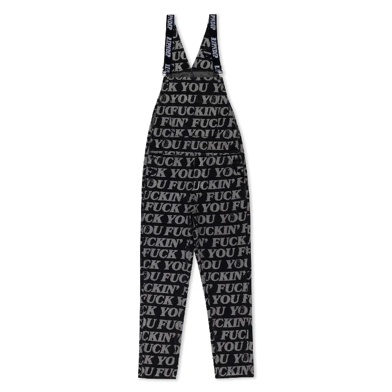 Fuckin Fuck Denim Overalls (Black) Dynamic Men's High