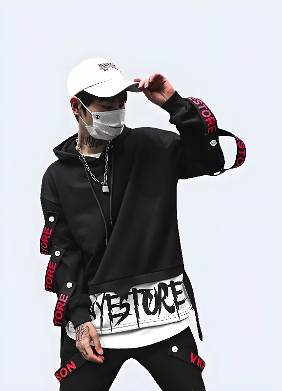 Ribbon Hoodie Streetwear Style