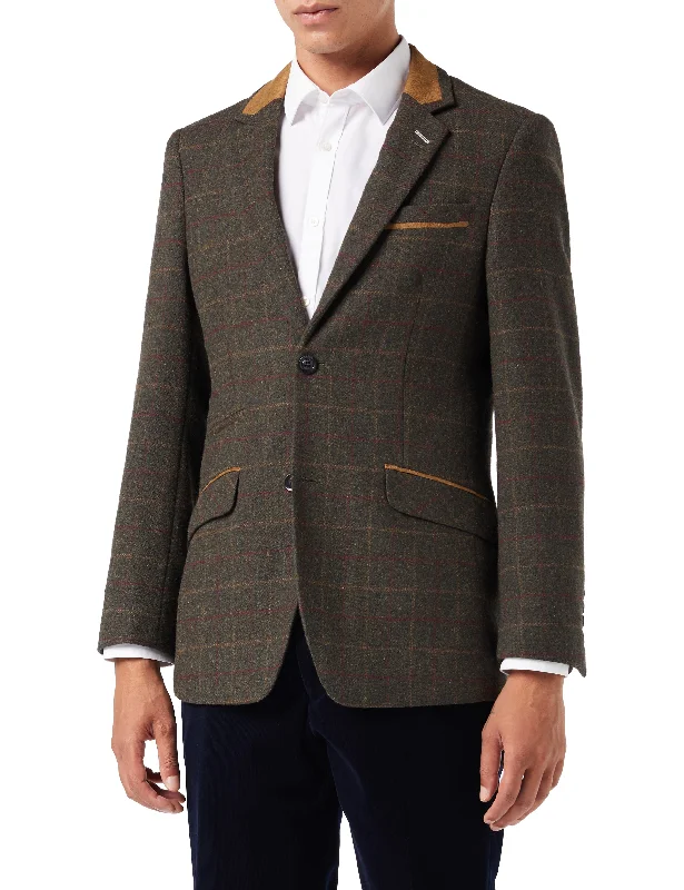 VITORI - GREEN TWEED CHECK JACKET Street