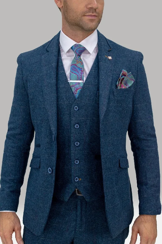 Carnegi Navy Tweed Blazer Laid