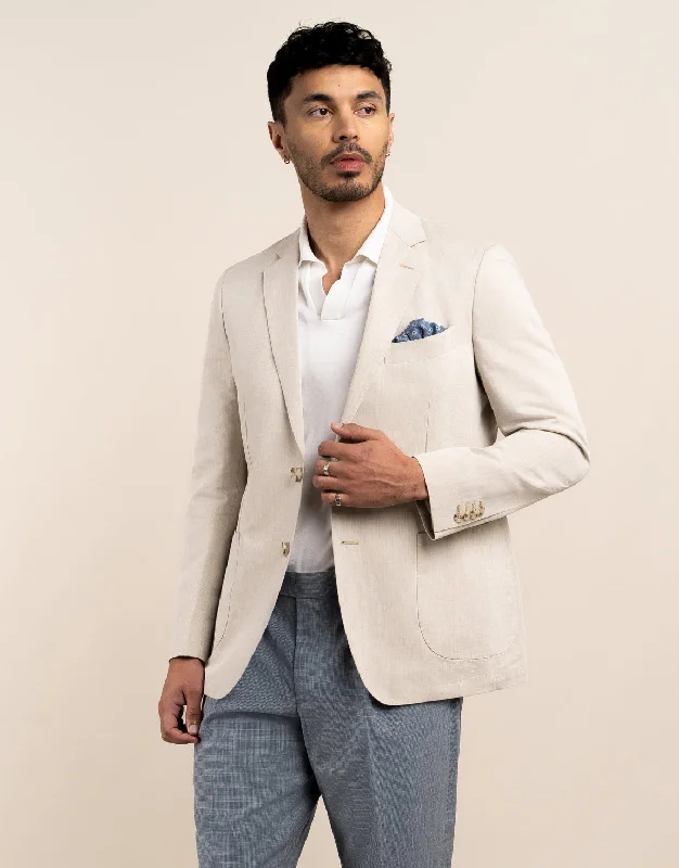 Malta Beige Linen Blend Blazer Adventure